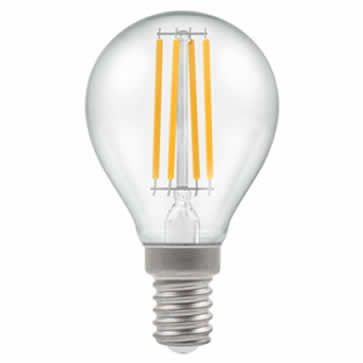 LED Round Filament Clear • 6.5W • 2700K • SES-E14 • Stock Code: 12813